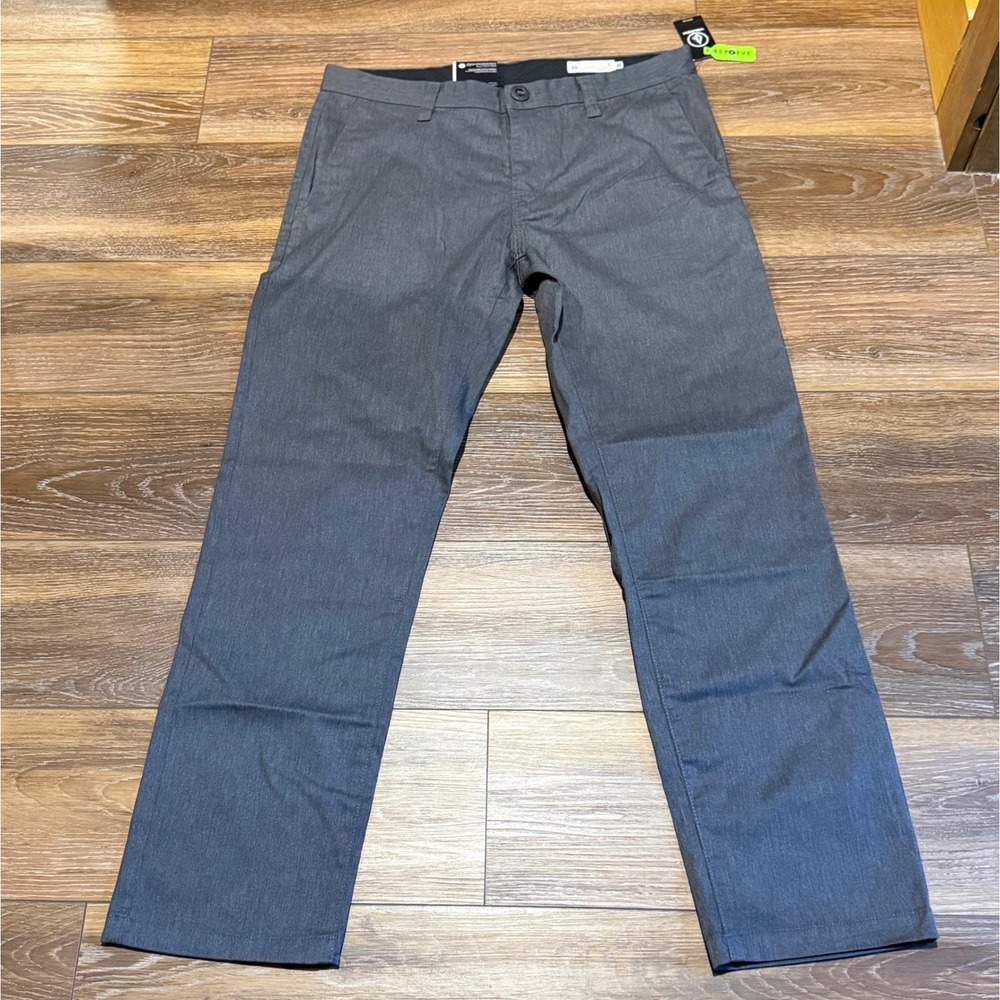 Volcom Frickin Modern Stretch Pants Mens 34 Charcoal Heather Repreve‎ Chinos NEW